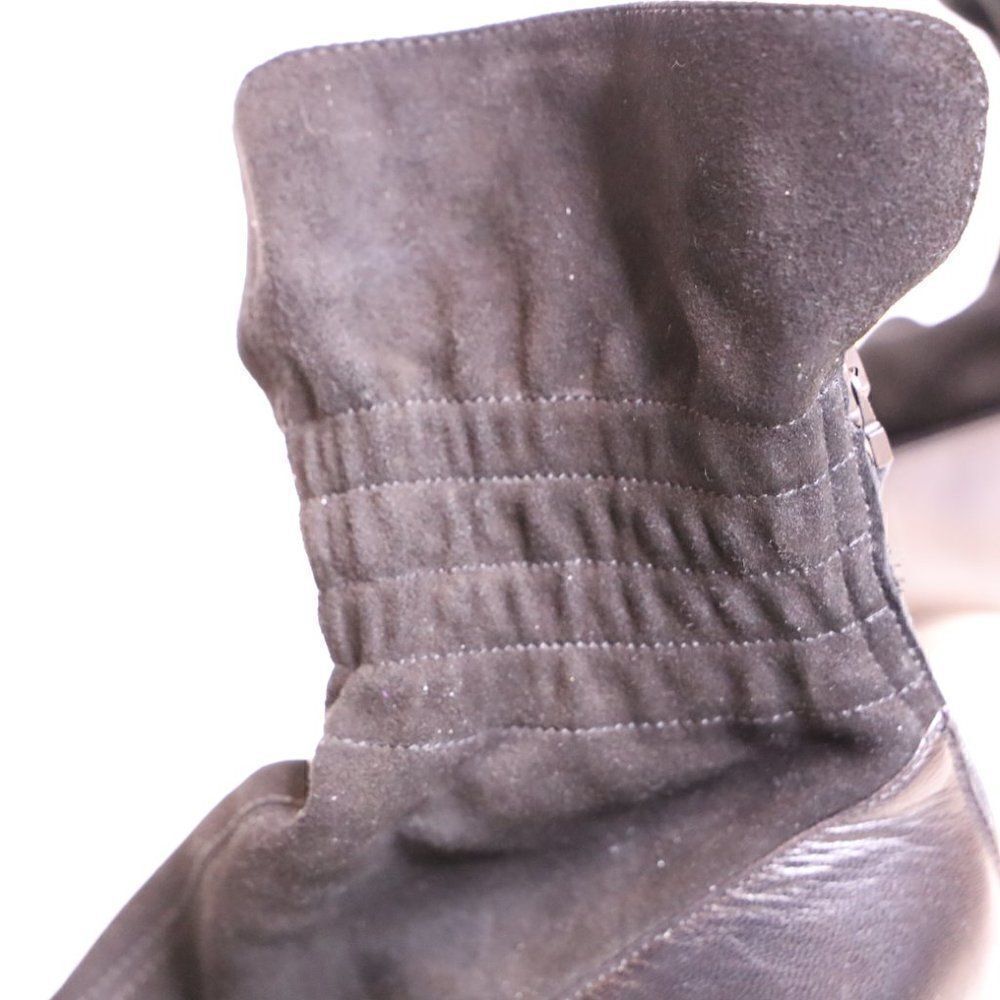 Fendi Suede/Leather Smocked Triangle Heel Boots - Picture 7 of 8